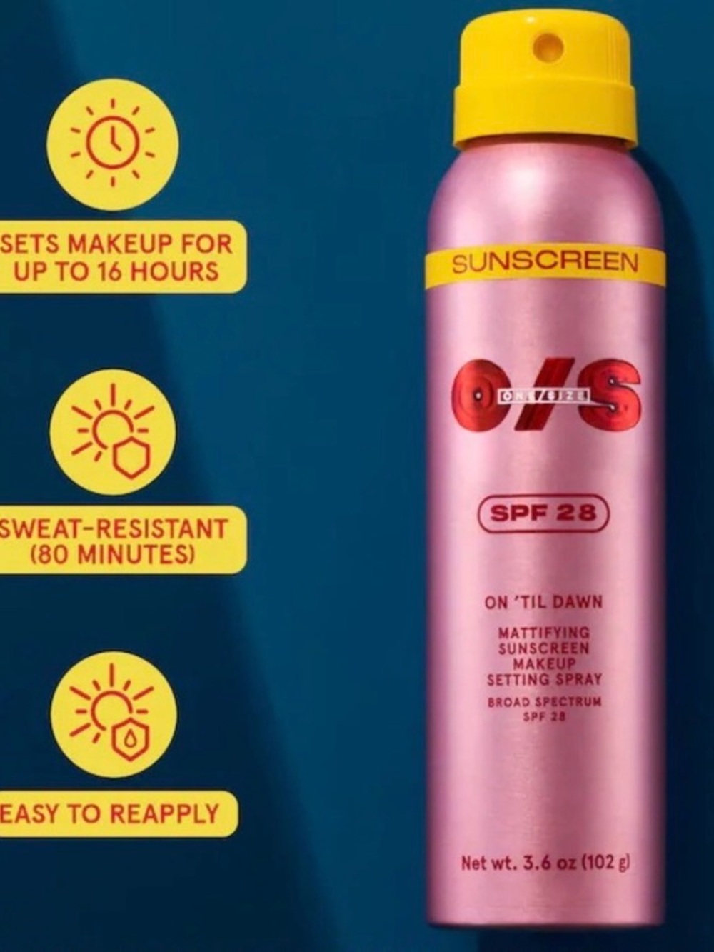 ONE / SIZE - On 'Til Dawn Mattifying Sunscreen Makeup Setting Spray SPF 28 - Picture 4 of 5